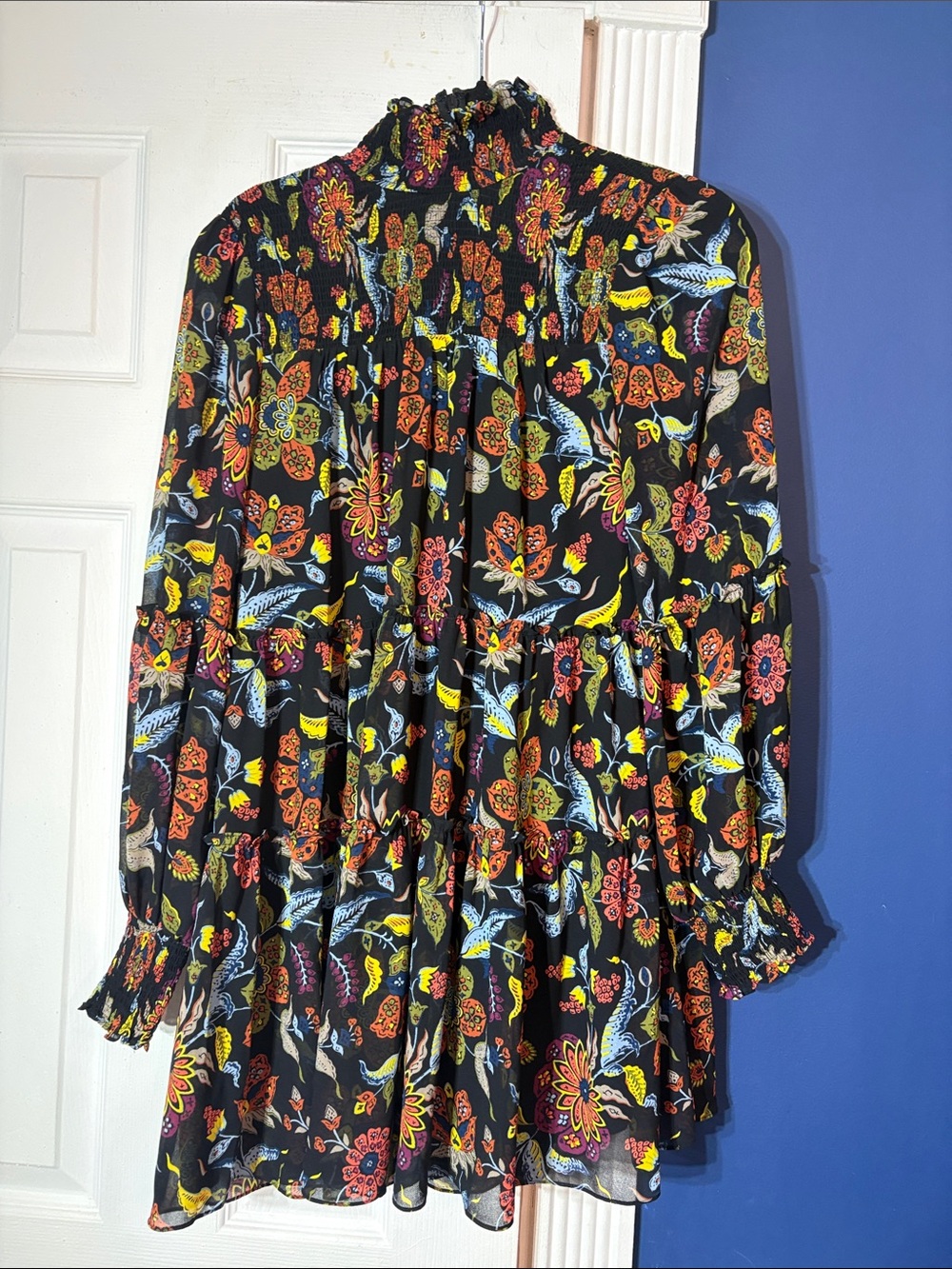 Cinq a Sept Rika Floral Long Sleeve Minidress - size 0 - Picture 7 of 7
